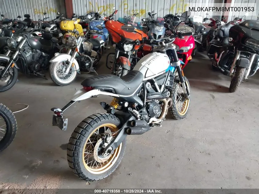 2021 Ducati Scrambler Desert Sled VIN: ML0KAFPM8MT001953 Lot: 40719358