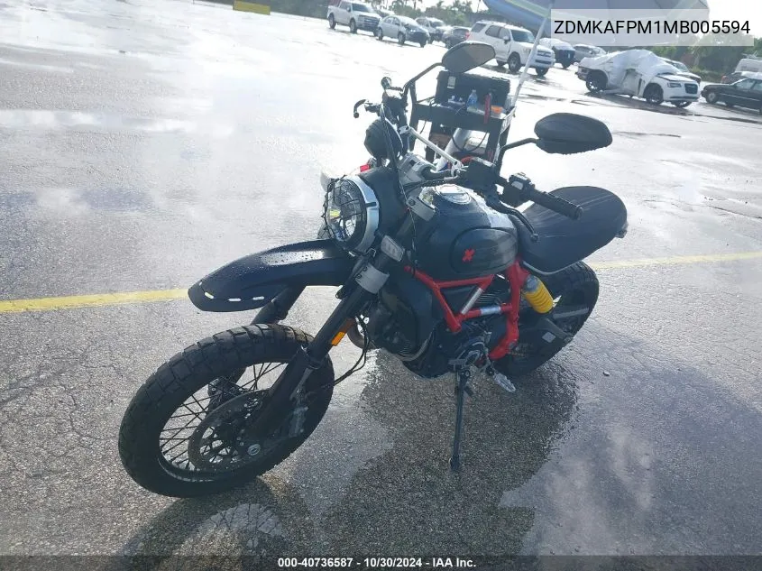 2021 Ducati Scrambler Desert Sled VIN: ZDMKAFPM1MB005594 Lot: 40736587