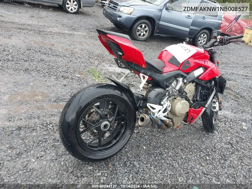 2022 Ducati Streetfighter V4/V4S VIN: ZDMFAKNW1NB008527 Lot: 40594127