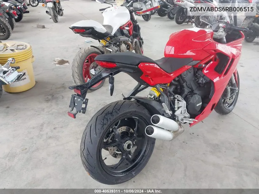 2024 Ducati Supersport VIN: ZDMVABDS6RB006515 Lot: 40539311