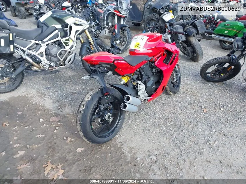 2024 Ducati Supersport VIN: ZDMVABDS2RB000629 Lot: 40799991