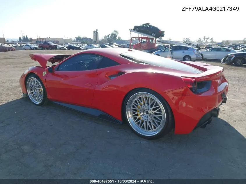 2016 Ferrari 488 Gtb VIN: ZFF79ALA4G0217349 Lot: 40497551