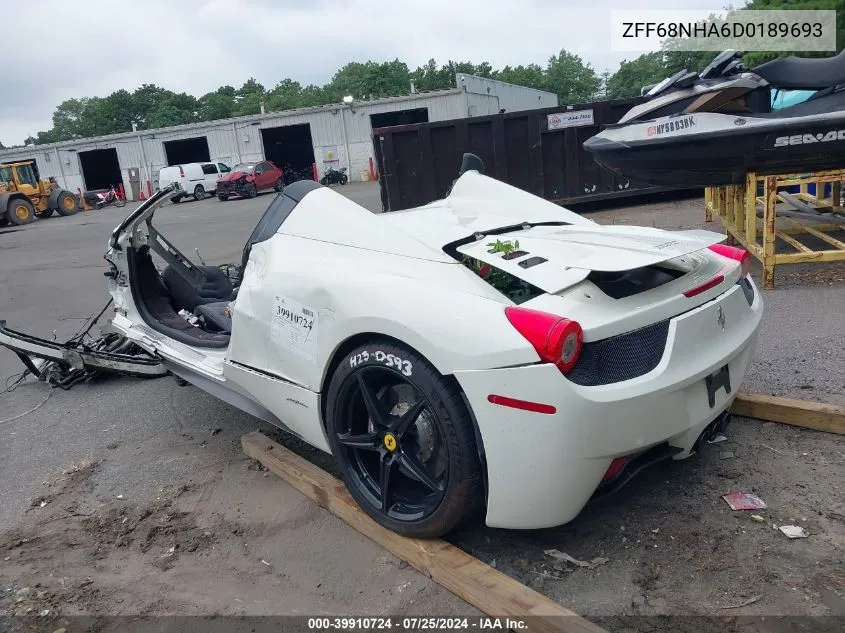 ZFF68NHA6D0189693 2013 Ferrari 458 Spider