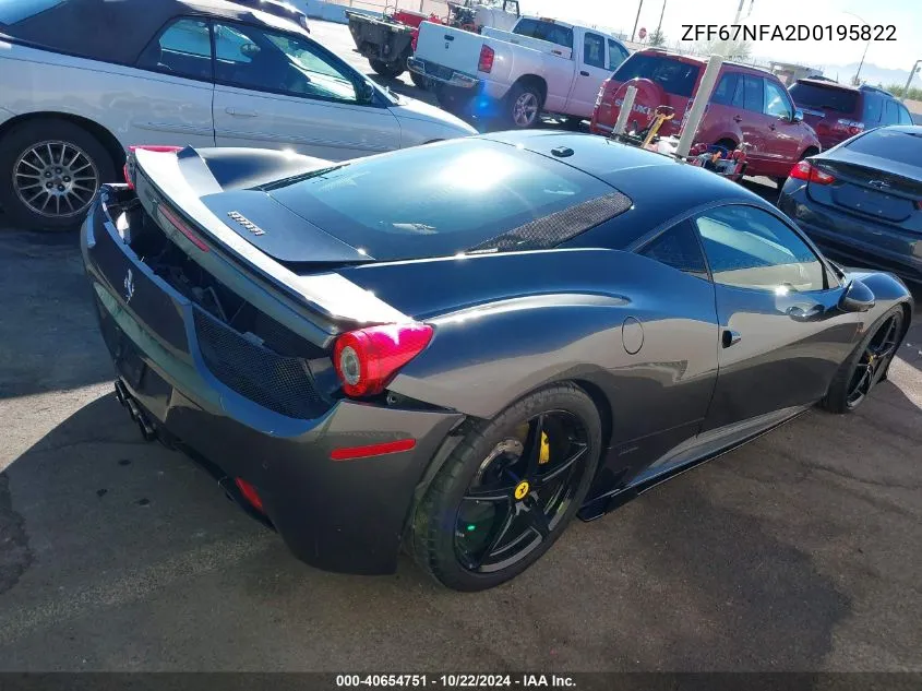 ZFF67NFA2D0195822 2013 Ferrari 458 Italia