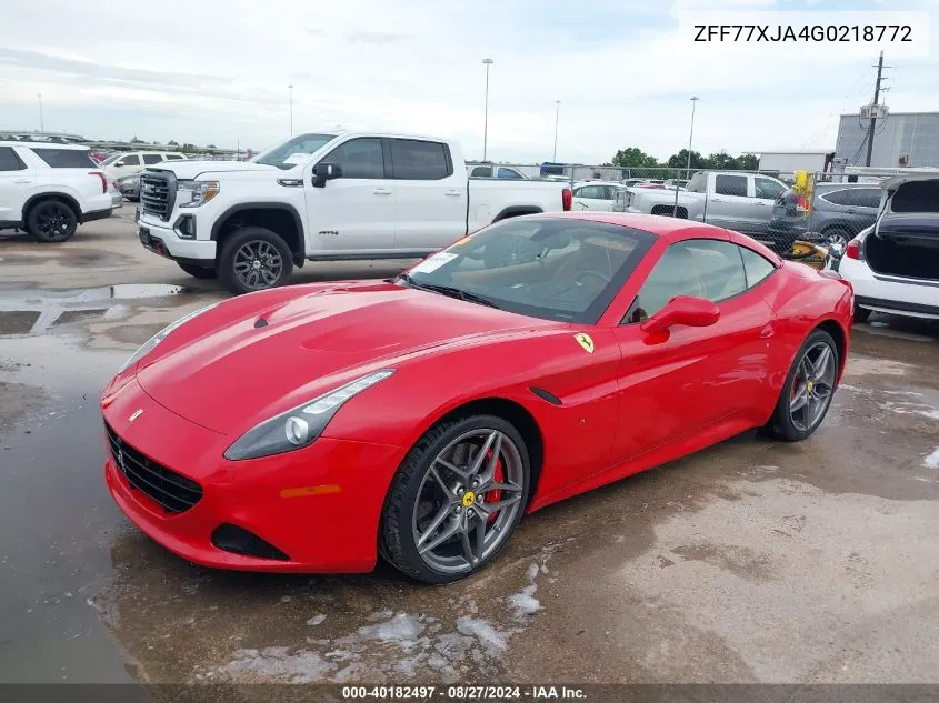 2016 Ferrari California T VIN: ZFF77XJA4G0218772 Lot: 40182497