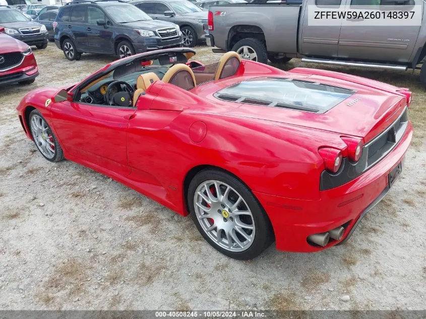 2006 Ferrari F430 Spider VIN: ZFFEW59A260148397 Lot: 40508245