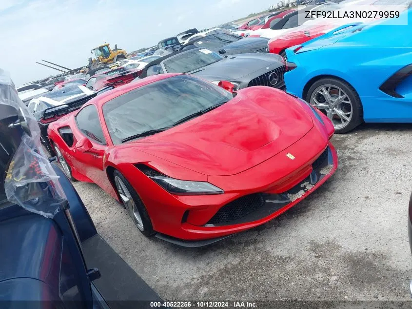 2022 Ferrari F8 Tributo VIN: ZFF92LLA3N0279959 Lot: 40522256