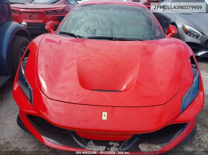 2022 Ferrari F8 Tributo VIN: ZFF92LLA3N0279959 Lot: 40522256