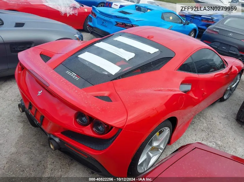 2022 Ferrari F8 Tributo VIN: ZFF92LLA3N0279959 Lot: 40522256