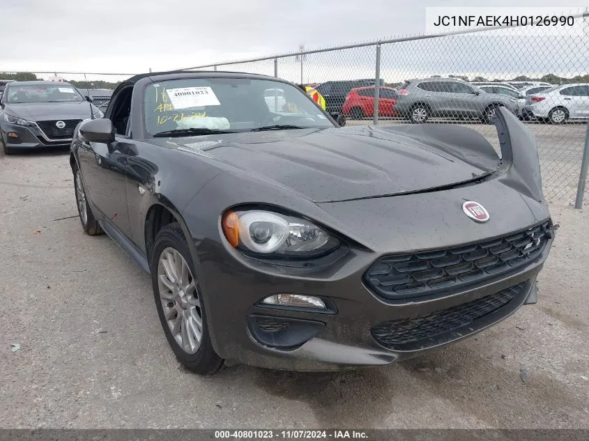 2017 Fiat 124 Spider Classica VIN: JC1NFAEK4H0126990 Lot: 40801023