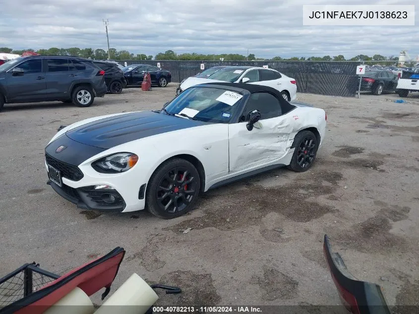 2018 Fiat 124 Spider Abarth VIN: JC1NFAEK7J0138623 Lot: 40782213