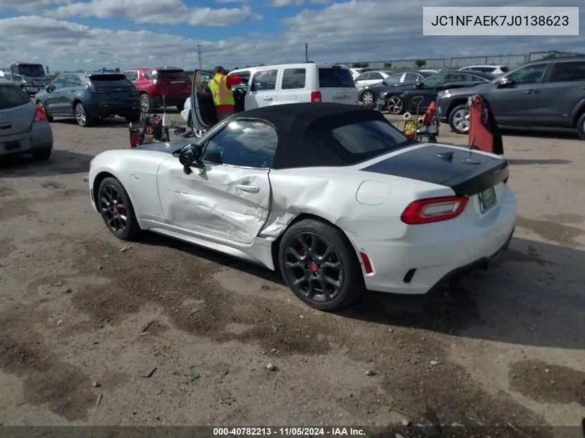 2018 Fiat 124 Spider Abarth VIN: JC1NFAEK7J0138623 Lot: 40782213