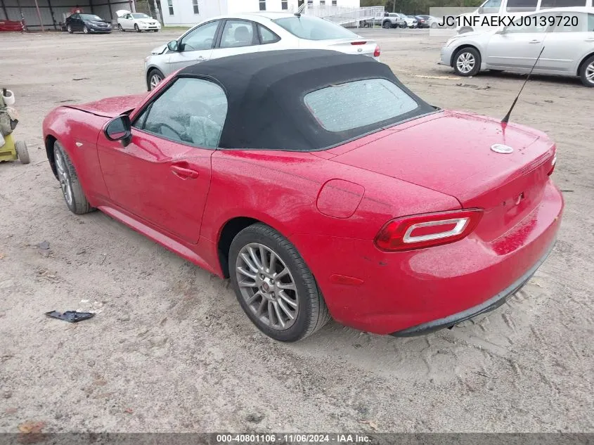 2018 Fiat 124 Spider Classica VIN: JC1NFAEKXJ0139720 Lot: 40801106