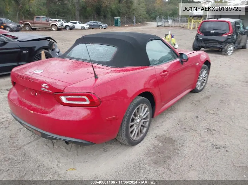 2018 Fiat 124 Spider Classica VIN: JC1NFAEKXJ0139720 Lot: 40801106