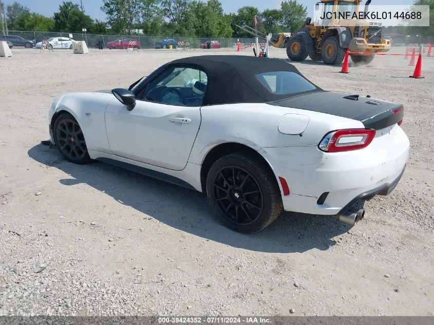 2020 Fiat 124 Spider Abarth VIN: JC1NFAEK6L0144688 Lot: 39424352