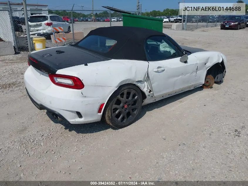 2020 Fiat 124 Spider Abarth VIN: JC1NFAEK6L0144688 Lot: 39424352