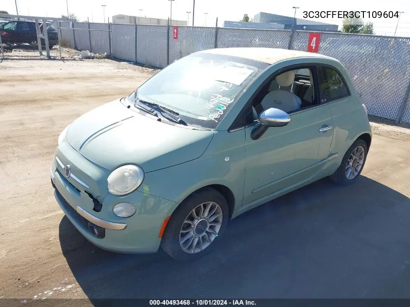 2012 Fiat 500C Lounge VIN: 3C3CFFER3CT109604 Lot: 40493468