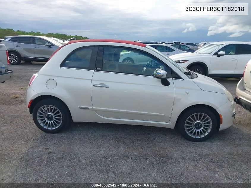 2012 Fiat 500C Lounge VIN: 3C3CFFER3CT182018 Lot: 40532542