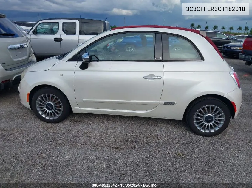 2012 Fiat 500C Lounge VIN: 3C3CFFER3CT182018 Lot: 40532542