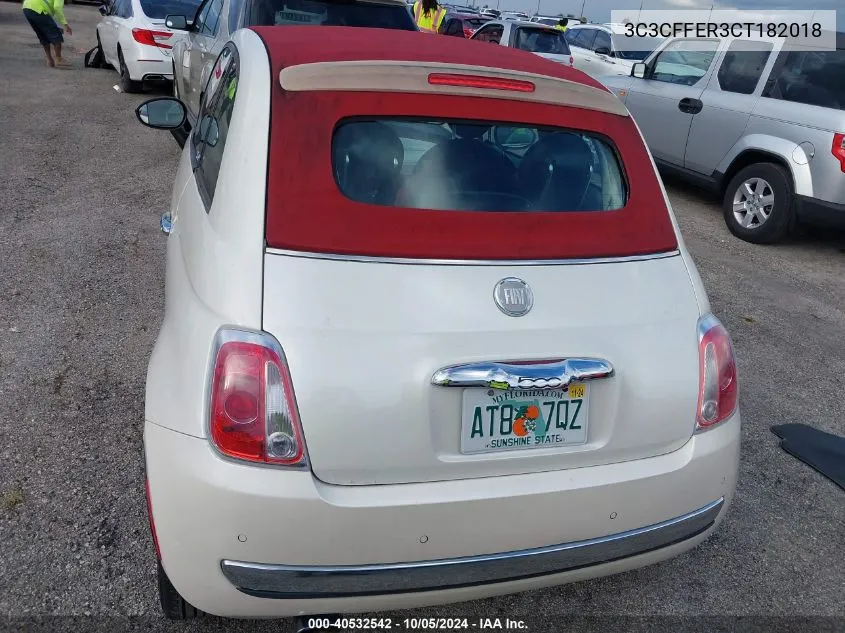 2012 Fiat 500C Lounge VIN: 3C3CFFER3CT182018 Lot: 40532542