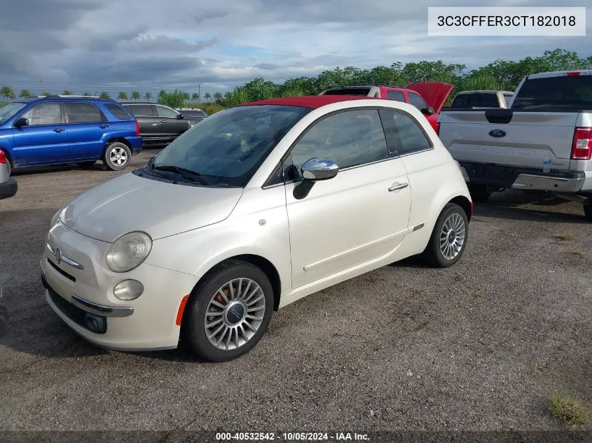 2012 Fiat 500C Lounge VIN: 3C3CFFER3CT182018 Lot: 40532542