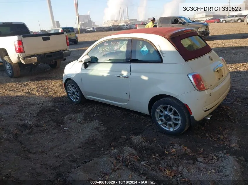 2012 Fiat 500C Pop VIN: 3C3CFFDR1CT330622 Lot: 40610620