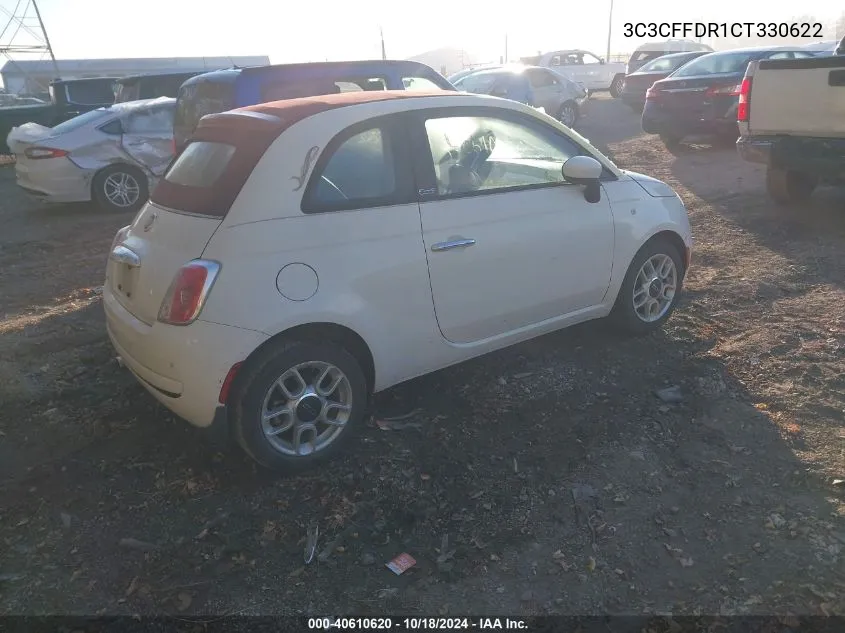 2012 Fiat 500C Pop VIN: 3C3CFFDR1CT330622 Lot: 40610620