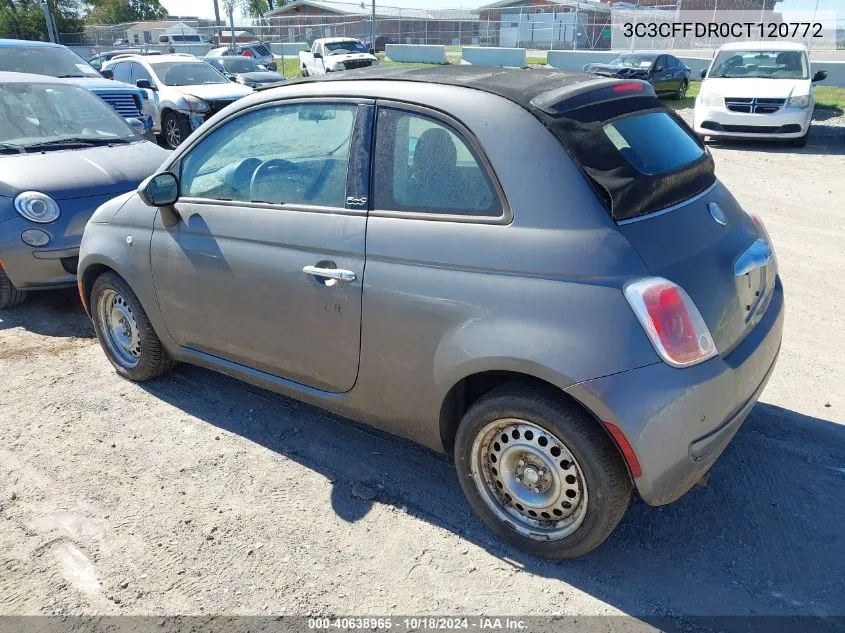 2012 Fiat 500C Pop VIN: 3C3CFFDR0CT120772 Lot: 40638965