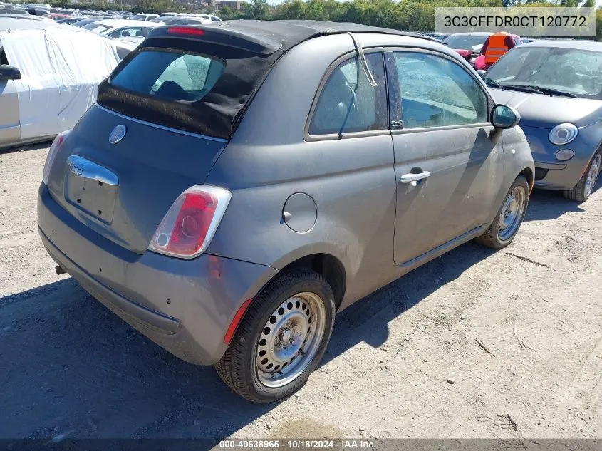 2012 Fiat 500C Pop VIN: 3C3CFFDR0CT120772 Lot: 40638965