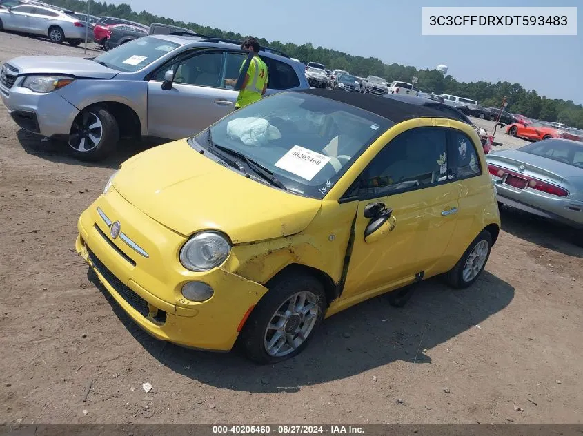 2013 Fiat 500C Pop VIN: 3C3CFFDRXDT593483 Lot: 40205460