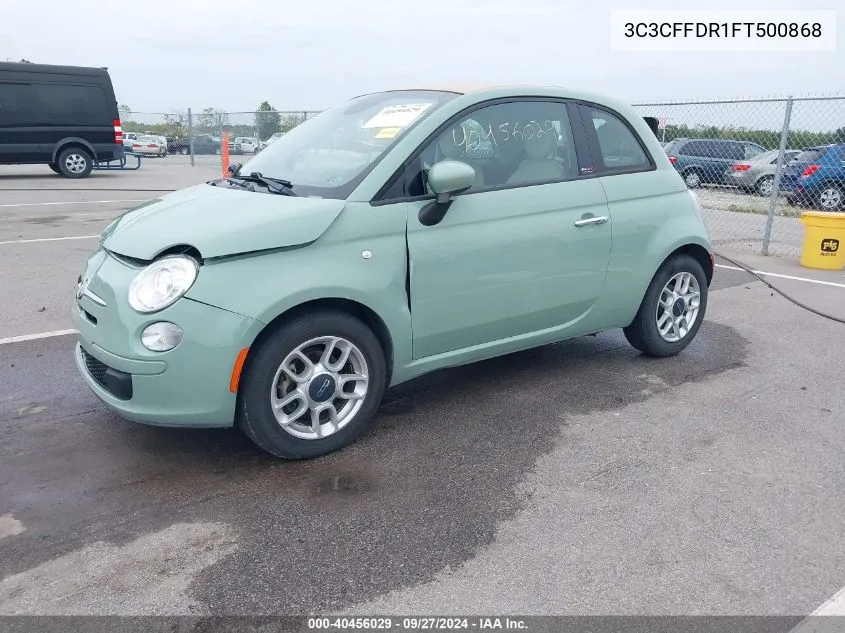 2015 Fiat 500C Pop VIN: 3C3CFFDR1FT500868 Lot: 40456029