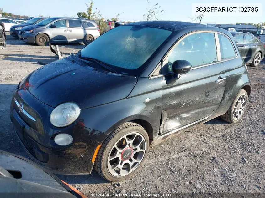 2012 Fiat 500 Pop VIN: 3C3CFFAR1CT102785 Lot: 12126430