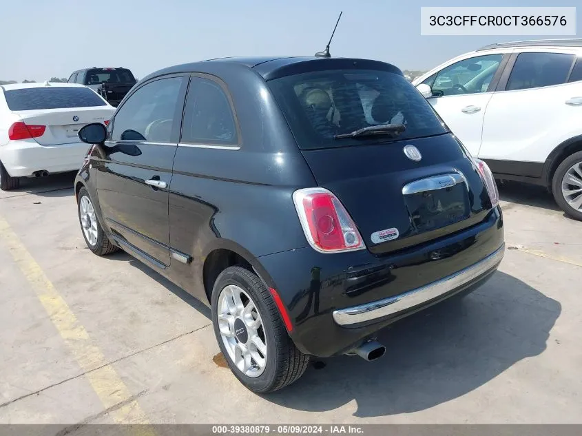 3C3CFFCR0CT366576 2012 Fiat 500 Lounge