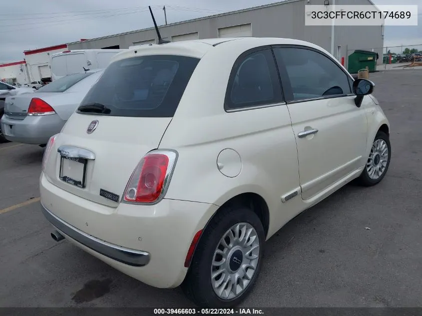 3C3CFFCR6CT174689 2012 Fiat 500 Lounge