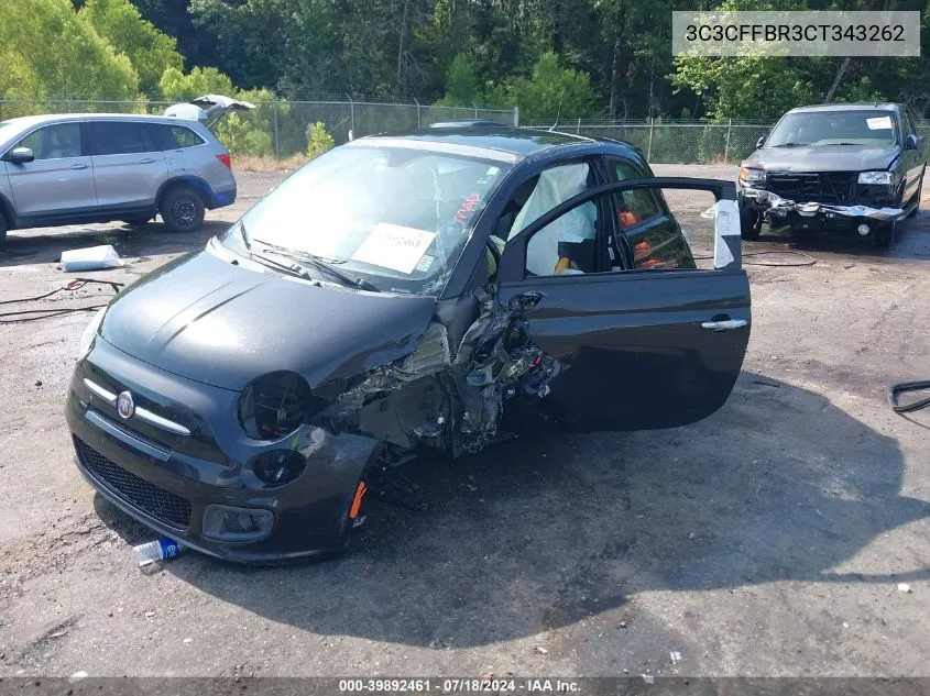 2012 Fiat 500 Sport VIN: 3C3CFFBR3CT343262 Lot: 39892461