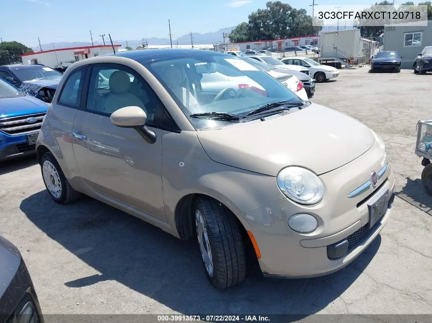 2012 Fiat 500 Pop VIN: 3C3CFFARXCT120718 Lot: 39913573