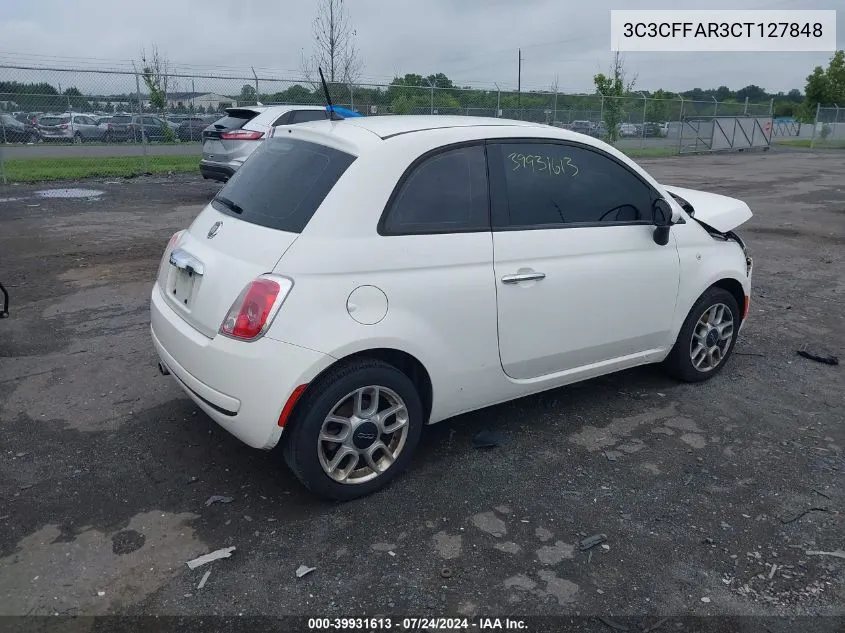 2012 Fiat 500 Pop VIN: 3C3CFFAR3CT127848 Lot: 39931613