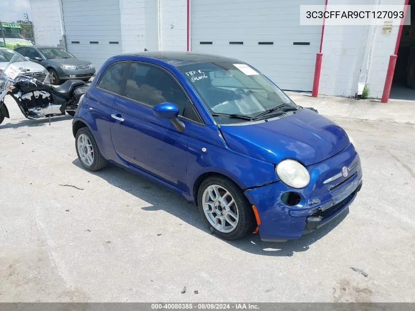 2012 Fiat 500 Pop VIN: 3C3CFFAR9CT127093 Lot: 40080385