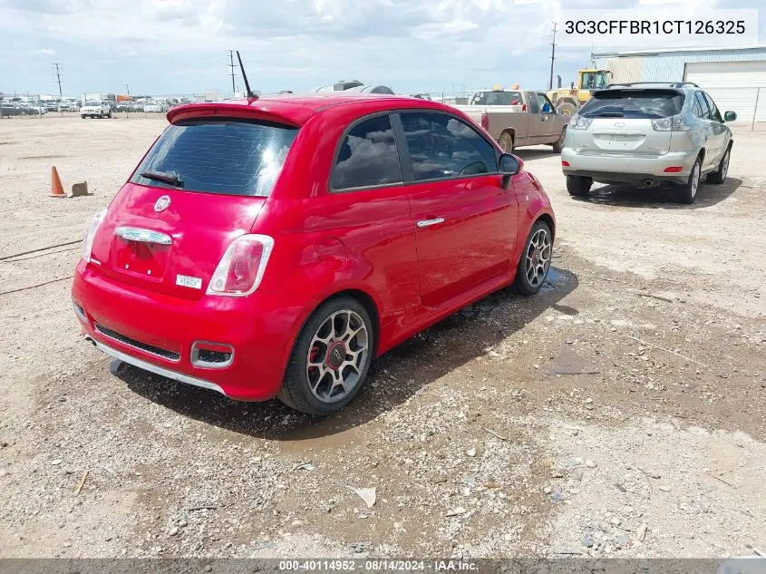 2012 Fiat 500 Sport VIN: 3C3CFFBR1CT126325 Lot: 40114952