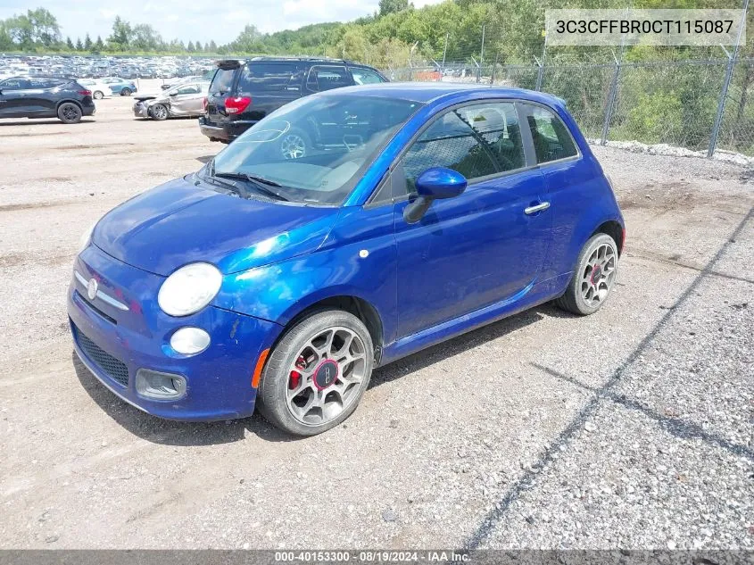 2012 Fiat 500 Sport VIN: 3C3CFFBR0CT115087 Lot: 40153300