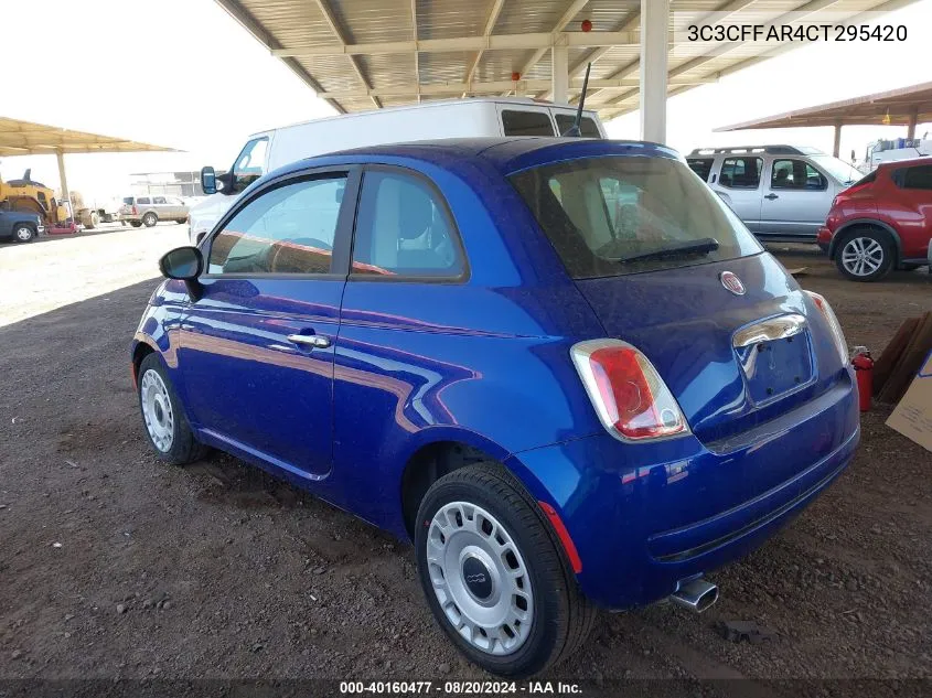 2012 Fiat 500 Pop VIN: 3C3CFFAR4CT295420 Lot: 40160477