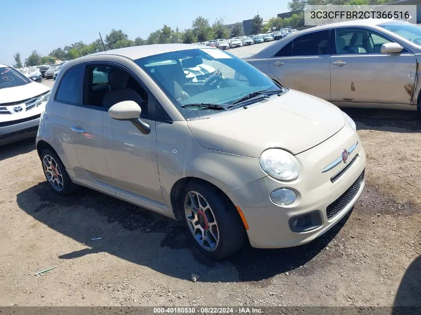 2012 Fiat 500 Sport VIN: 3C3CFFBR2CT366516 Lot: 40180530