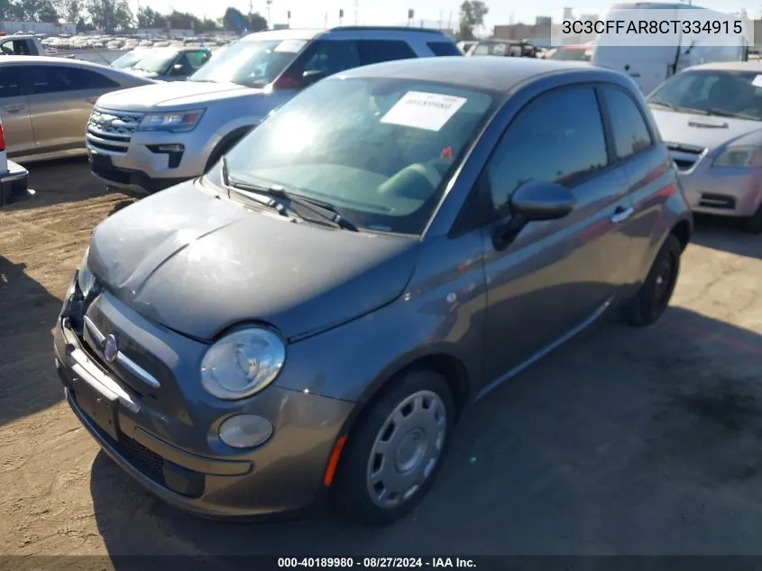 3C3CFFAR8CT334915 2012 Fiat 500 Pop