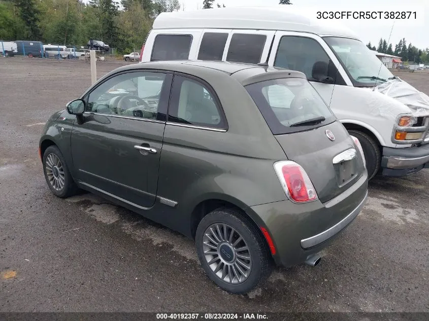 2012 Fiat 500 Lounge VIN: 3C3CFFCR5CT382871 Lot: 40192357