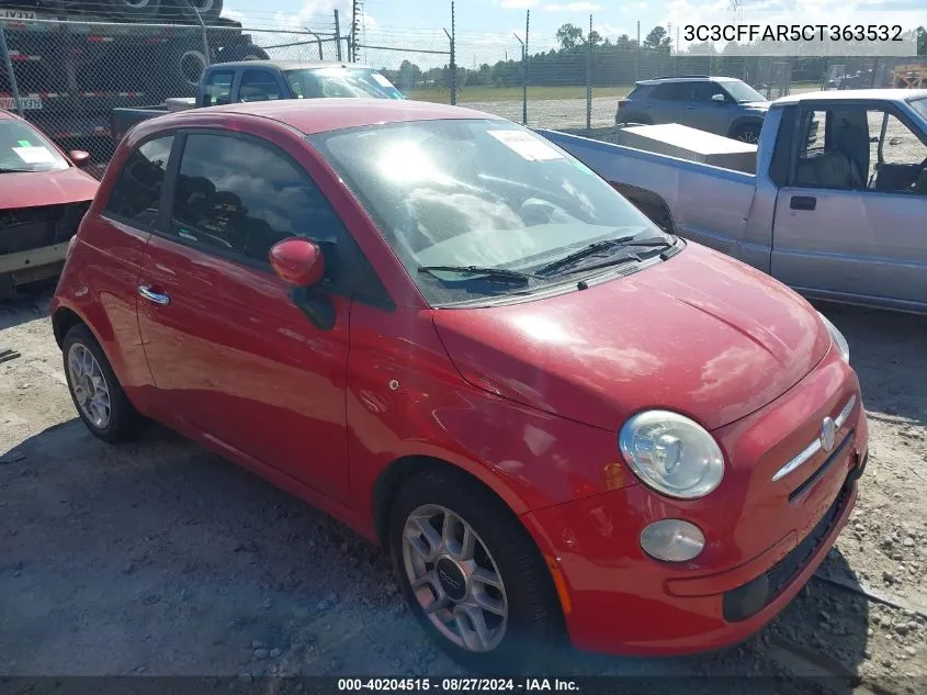 2012 Fiat 500 Pop VIN: 3C3CFFAR5CT363532 Lot: 40204515