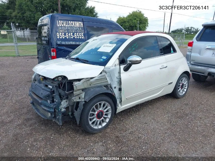 2012 Fiat 500C Lounge VIN: 3C3CFFER3CT206141 Lot: 40205443