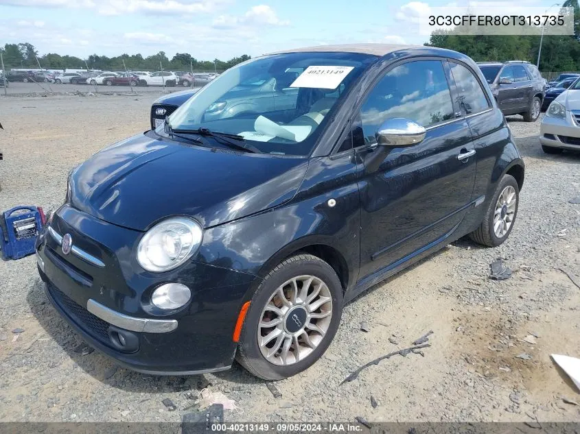 2012 Fiat 500C Lounge VIN: 3C3CFFER8CT313735 Lot: 40213149