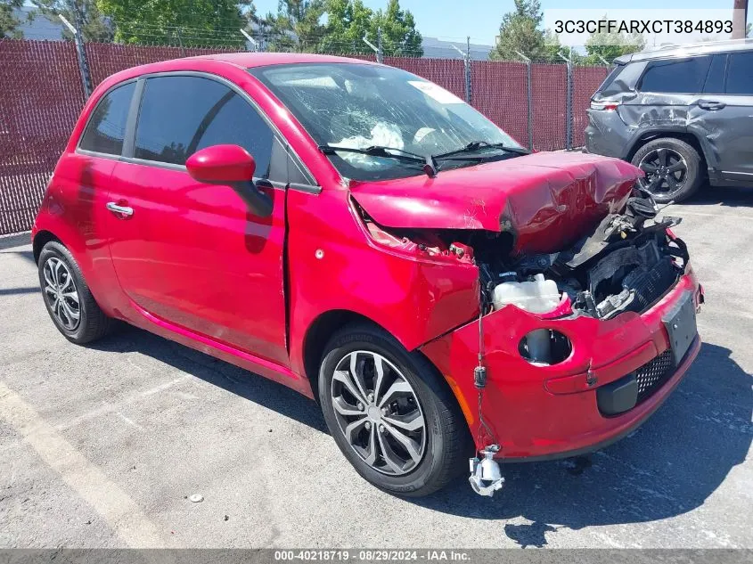 2012 Fiat 500 Pop VIN: 3C3CFFARXCT384893 Lot: 40218719