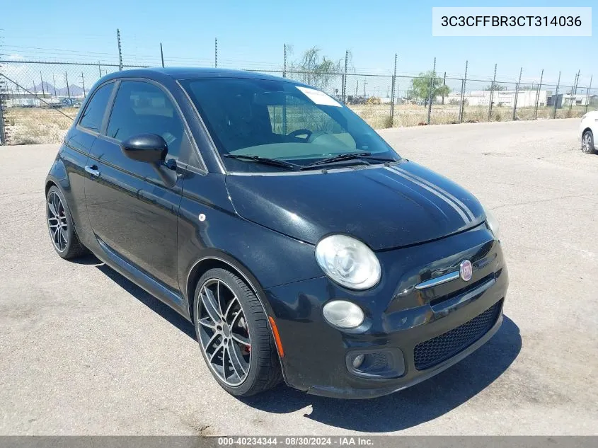 2012 Fiat 500 Sport VIN: 3C3CFFBR3CT314036 Lot: 40234344