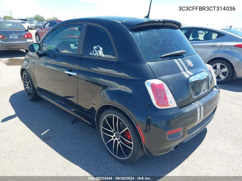 2012 Fiat 500 Sport VIN: 3C3CFFBR3CT314036 Lot: 40234344